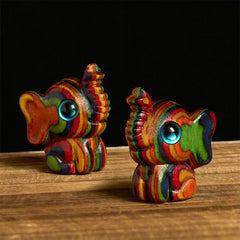 Wisdom & Strength Mini Elephant Carving Set 2PCS