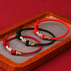 2025 Snake Deity Sterling Silver Feng Shui Red String Bracelet - Cerapoet