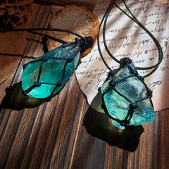 Fairy's Kiss | Green Fluorite Healing Crystal Pendant Necklace - Cerapoet