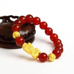 Feng Shui Red Agate Pixiu Bracelet Attract Wealth