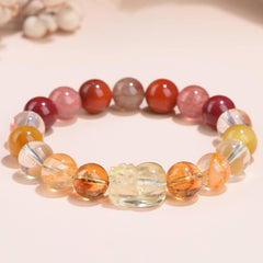 Feng Shui Fire & Earth Pixiu Bracelet For Wealth Happiness Love - Cerapoet