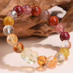 Feng Shui Fire & Earth Pixiu Bracelet For Wealth Happiness Love - Cerapoet