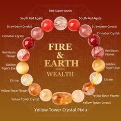 Feng Shui Fire & Earth Pixiu Bracelet For Wealth Happiness Love - Cerapoet