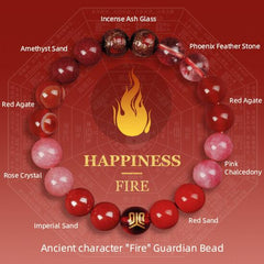 Feng Shui Five Elements colors Crystal and Agate Energy Bracelet - Cerapoet