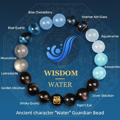 Feng Shui Five Elements colors Crystal and Agate Energy Bracelet - Cerapoet