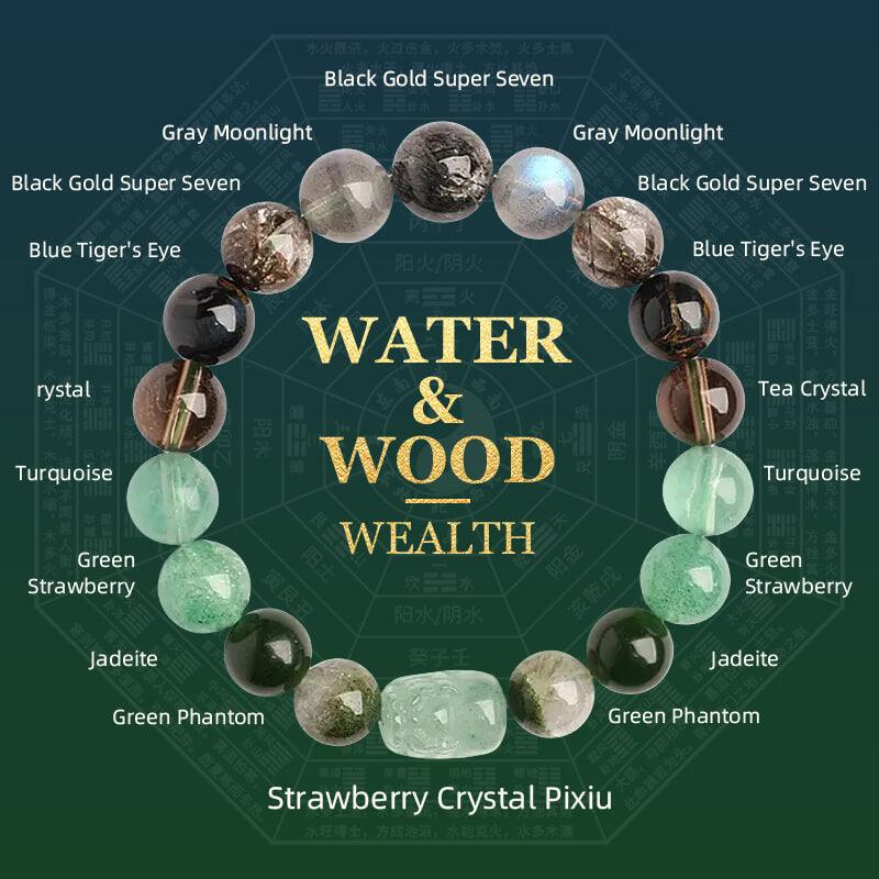 Feng Shui Water & Wood Pixiu Bracelet -Body Healing - Cerapoet
