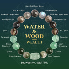 Feng Shui Water & Wood Pixiu Bracelet -Body Healing - Cerapoet
