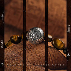 Horus · Retro Double-layer Black Obsidian Tiger Eye Stone Bracelet - Cerapoet