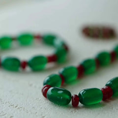 Christmas Agate Bracelet for Women, Red Green Gemstone Beads Holiday Gift, Elegant Stocking Stuffer for Mom Wife Friend