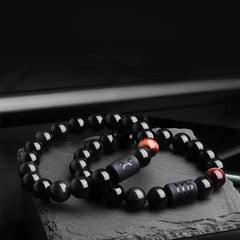 Minimalist Style Zodiac Guardian Obsidian Bracelet - Cerapoet