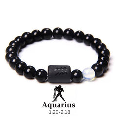 Minimalist Style Zodiac Guardian Obsidian Bracelet - Cerapoet