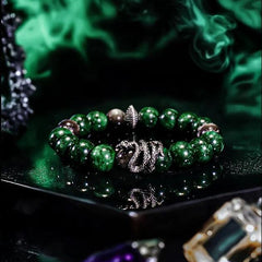 Mystic Serpent Green Obsidian Bracelet - Cerapoet