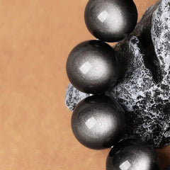 Silver Obsidian Cat Eyes Fengshui Bracelet- Energy&Blessings - Cerapoet