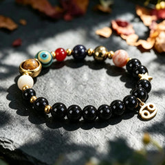 Planetary Zodiac Black Beaded Bracelet