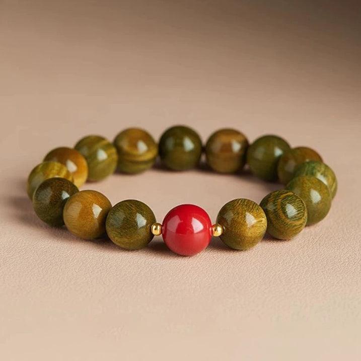 Green Eco-Friendly Sandalwood Healing Bracelet - Cerapoet