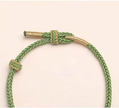 Green Lucky Clover Handwoven Bracelet - Cerapoet