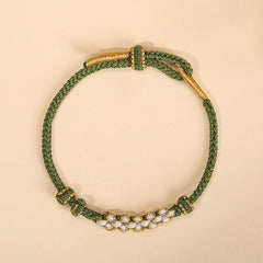 Green Lucky Clover Handwoven Bracelet - Cerapoet