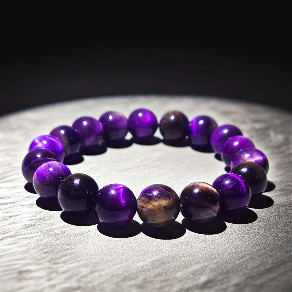 Starry Night Purple Tiger Eye Bracelet - Energy Activation - Cerapoet