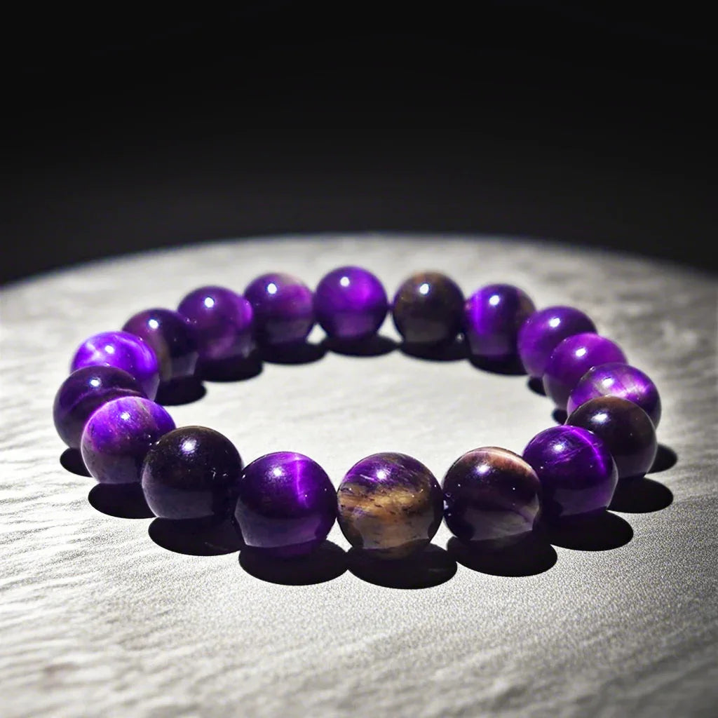 Starry Night Purple Tiger Eye Bracelet - Energy Activation - Cerapoet