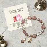 Love & Sweet Blessings Strawberry Quartz Bracelet with Lucky Charm