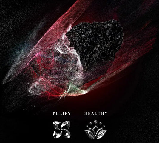 Black porous lava rock symbolizing transformation, grounding and renewal