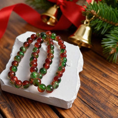 Free Christmas gift with purchase - Starlight Wish gold vein glass bead bracelet-Free Gift over $88