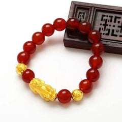 Feng Shui Red Agate Pixiu Bracelet Attract Wealth