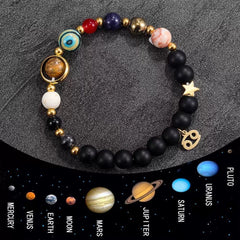 Planetary Zodiac Black Beaded Bracelet