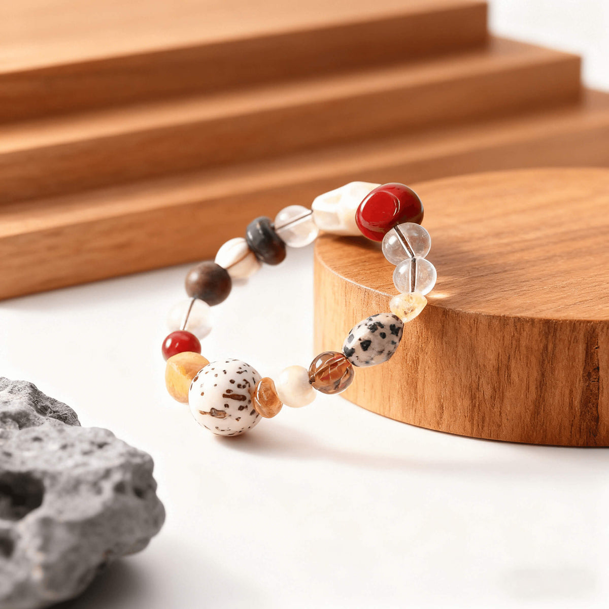 The Colorful Fusion Holiday Bracelet - A vibrant mix of crystal, agate, and bodhi beads for Christmas gifting.