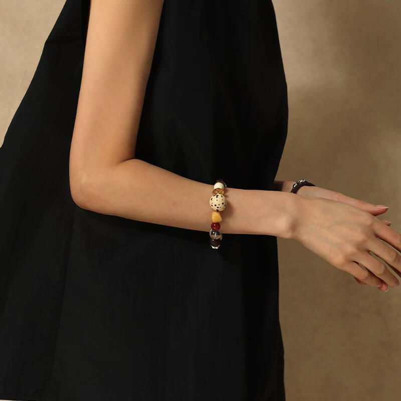 The Colorful Fusion Holiday Bracelet - A vibrant mix of crystal, agate, and bodhi beads for Christmas gifting.