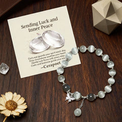 Serenity & Good Fortune Cat's Eye Butterfly Charm Bracelet